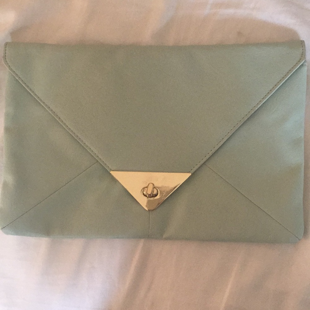 ASOS mint green clutch